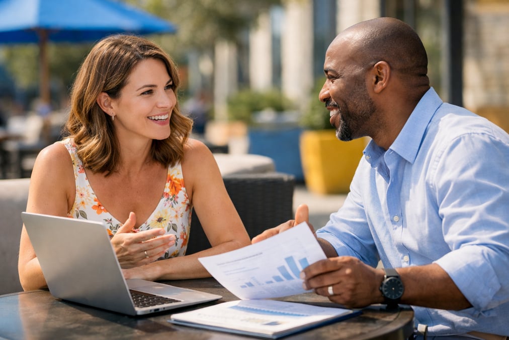 New employee taking notes during their first week at a modern open-plan office